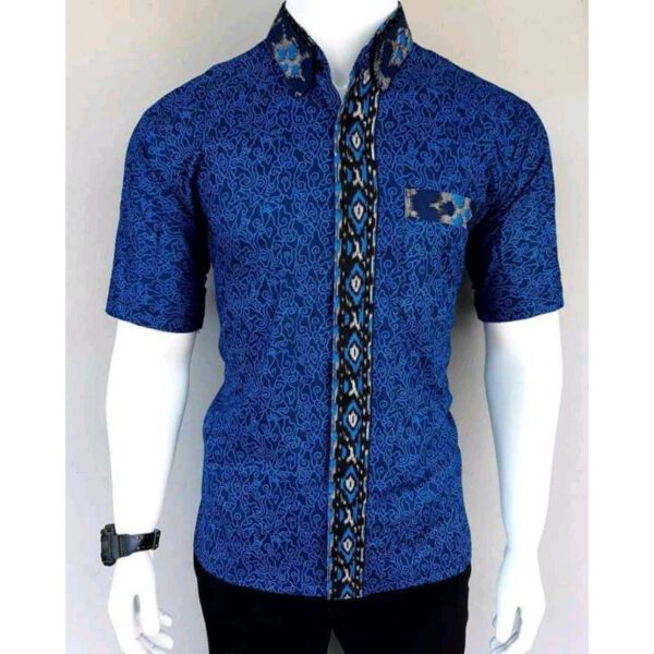 Baju Batik Pria Nusantara Elegance - Biru - Blue